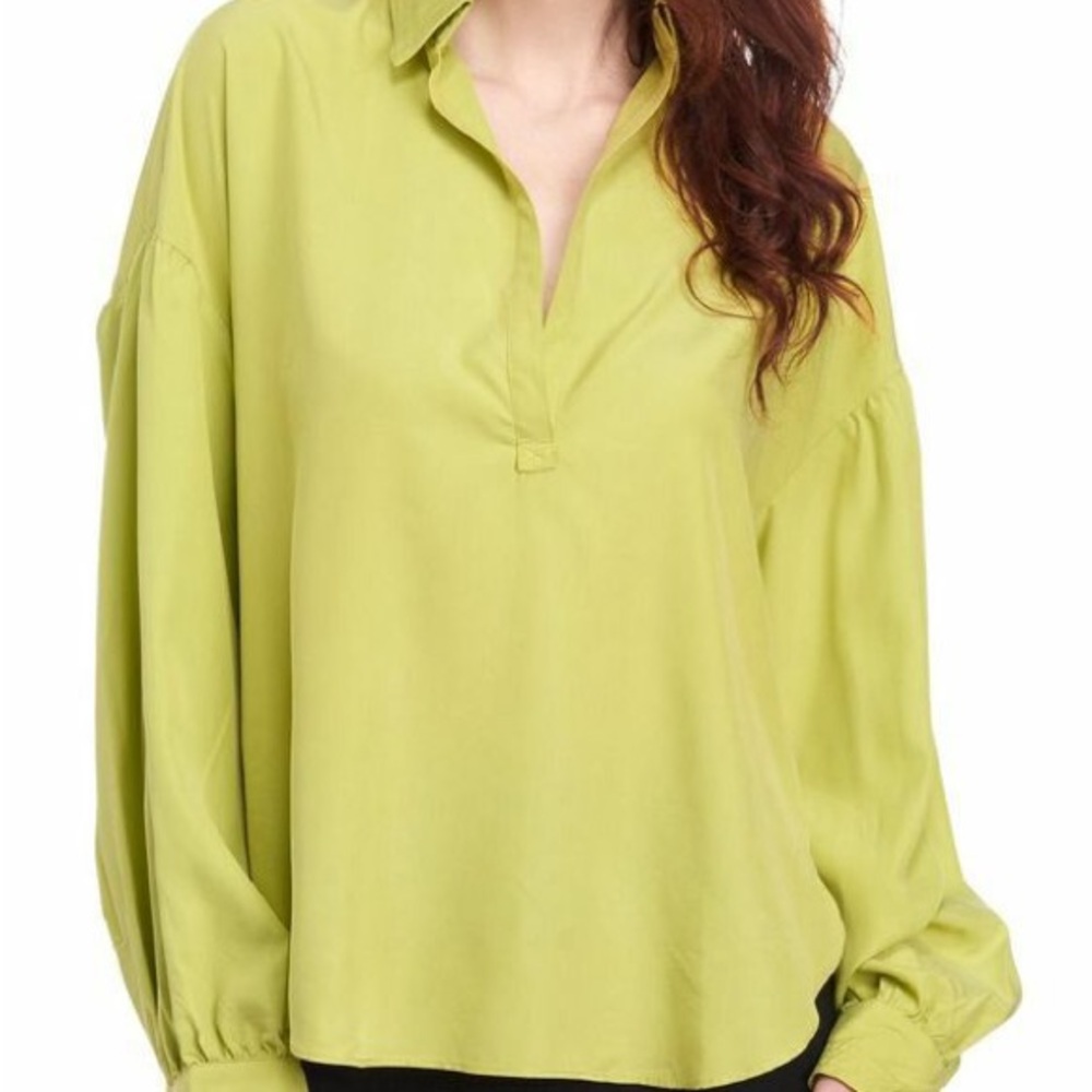 We The Free Vibrant Green Blouse